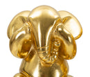 Set 3 Pezzi Decorazione Elefante Non Vedo Non Sento Non Parlo Ø15,5x20,5 cm in Resina Oro      