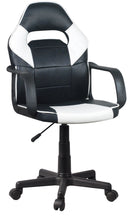 Sedia Operativa da Ufficio 59x55x106 cm in PVC Nera e Bianca