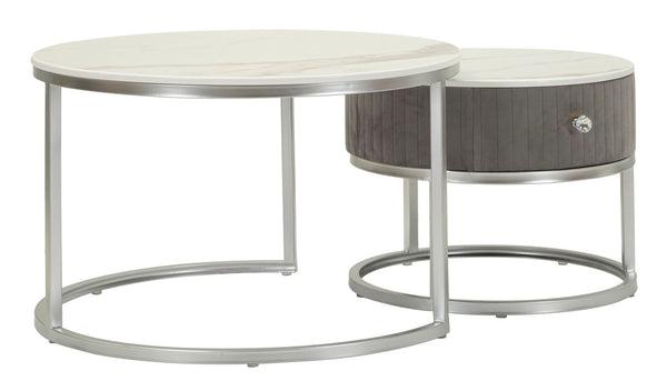 acquista Tavoli da Caffè Greys Coppia Ø70x45 cm - Ø50x40 cm in Pino e MDF e Metallo