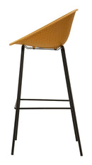 Sgabello Bar Ibiza Senape Set 2 Pz 50x50x98 cm in Polipropilene e Metallo Senape e Nero      