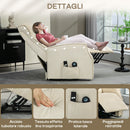 Poltrona Relax Alzapersona 8 Punti Massaggio Reclinazione a 135° e 2 Telecomandi Crema  