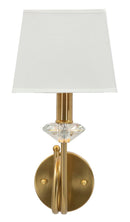 Lampada da Muro Salisburg 18x24x40 cm in Ferro e Vetro e Tessuto Oro e Bianco      