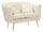 Divanetto Budapest Crema con Cuscini 130x83x91 cm in Compensato e Spugna e Ferro e Poliestere Crema