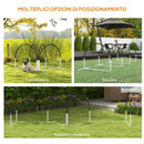 Set Agility Dog 4 Pezzi con 4 Picchetti e Borsa da Trasporto 89x69x99 cm Bianco e Nero      