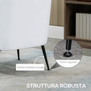Poltroncina Imbottita da Camera 78,5x68x75 cm in Similpelle e Acciaio Bianco