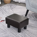 Pouf Poggiapiedi Imbottito 40x30x24 cm in Similpelle Marrone