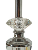 Lampada da Tavolo Silvery Ø30x56 cm in Metallo e Vetro e Tessuto Argento      