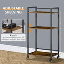 Carrello Portaoggetti 3 Ripiani 50x35x100,5 cm con Ruote in Acciaio e Truciolato Marrone