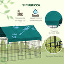 Gabbia per Galline Pollaio da Esterno con Telo di Copertura 185x75x75 cm in Acciaio Verde      