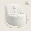 Poltrona per Salotto con Schienale Ergonomico 73x82x71 cm in Tessuto Sherpa Bianco Crema   