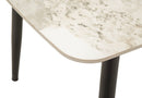 Tavolo da Pranzo Josh 138x78x76 cm in Metallo e Ceramica Nero e Bianco      