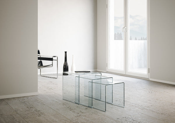 acquista Tavolino in Vetro Modulabile Nest Trasparente