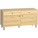 Mobiletto Basso 120x39,5x64 cm in Truciolato e Acciaio Naturale