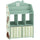 Scaffale Portagiochi per Bambini 62,5x30x91,5 cm con 2 Contenitori Rimovibili in Tessuto e Ripiani in Legno FSC Verde