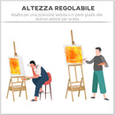 Cavalletto da Pittore 43,5x43x150-190 cm ad Altezza Regolabile con Cassetto in Legno di Faggio      