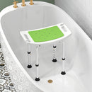 Sgabello da Doccia Altezza Regolabile 6 Livelli 39-52 cm in Lega di Alluminio e Plastica Antiscivolo Verde      