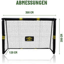 Porta da Calcio Grande per Allenamento 300x200x120 cm per Esterno Umbro Rete Antiurto in Metallo Giallo e Nero      