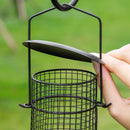 Mangiatoia per Uccelli da Giardino 54,5x54,5x208 cm in Acciaio Nero