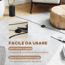 Lampada da Terra a U con 2 Luci 26x12x150 cm Interruttore a Pedale e Base in Marmo Bianco Nero e Oro   