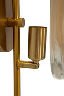 Lampada da Muro Softy 15x14x38 cm in Vetro e Ferro Oro e Naturale      