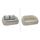 Set 4 Pezzi Salotto da Giardino 4 Posti Santorini con Divano 2 Poltrone e Tavolino in Polyrattan Grigio  