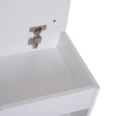 Panca Scarpiera 80x30x47 cm Salvaspazio con Sedile Imbottito Ribaltabile da Ingresso in Legno Bianco      
