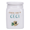Barattolo Ceci 9,5x9,5x14,5 cm in New Bone China VdE Tivoli 1996 Le Travisate Bianco