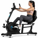 Cyclette Magnetica 58x132-145,5x105,5 cm Bici per Allenamento Fitness Domestico con Sedile Regolabile Nero      