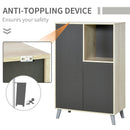 Mobile Libreria 2 Ante e Vano Aperto 80x40x120 cm  Grigio Scuro