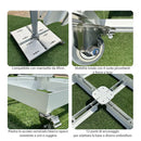 Base per Ombrellone da Giardino con Ruote 87x87 cm in Ferro Verniciato Bianco