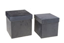 Set 2 Scatole Quadrate in Velluto H 265 cm