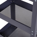 Carrello in Acciaio 3 Ripiani Nero 43.5x28x78 cm 