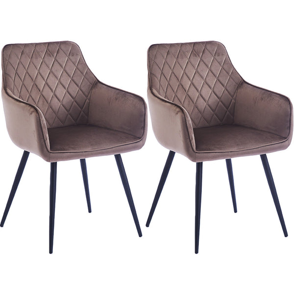 Set 2 Sedie da Pranzo in Velluto Marrone Ergonomica Poltrona Sedia Ufficio Casa online