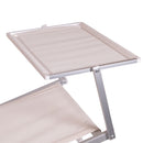 Lettino Mare con Parasole Richiudibile 181x71,5x38,5 cm in Alluminio PVC e Poliestere Avorio Riccione      