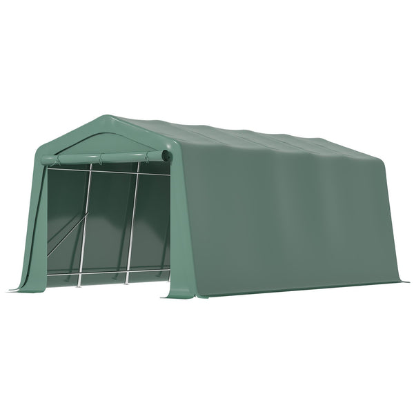 Tendone Garage per Auto Attrezzi 600x255-310x255 cm in Acciaio e PVC Verde Scuro prezzo
