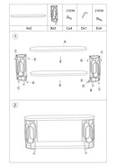 Console New Mexico 120x40x80 cm in Ferro e MDF Marrone e Grigio
