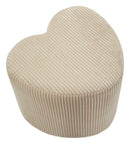 Puff Heart Dublino 49x45x42 cm in MDF e Spugna e Poliestere Bianco      