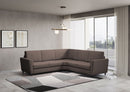 Divano Angolare 5 Posti 248x248x85 cm Yasel in Tessuto Talpa