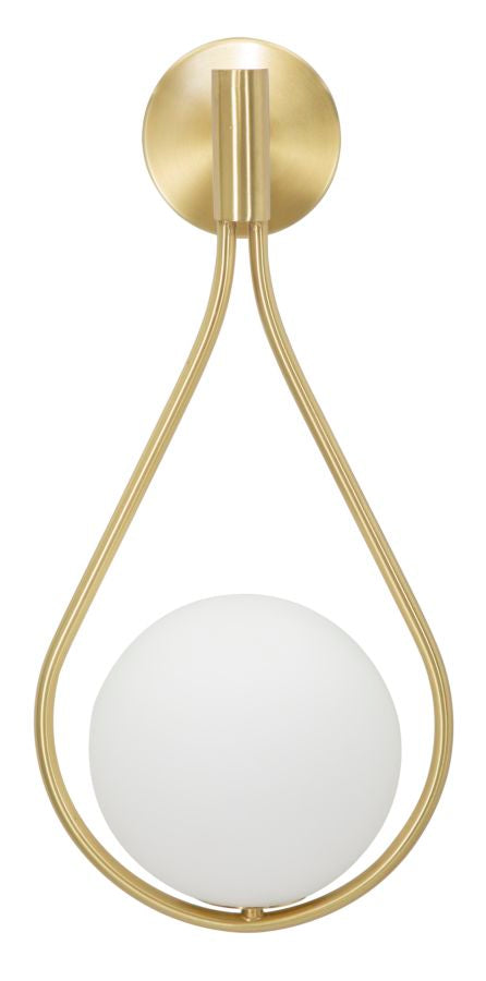 online Lampada da Muro Glamy Drop 24x20x52 cm in Ferro e Vetro Oro e Bianco