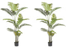 Set 2 Piante Artificiali di Kenzia Ø100x180 cm in Plastica con Vasi Verde