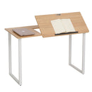 Scrivania da Ufficio con Piano Inclinabile 120x60x76 cm in Acciaio e MDF  Bianca