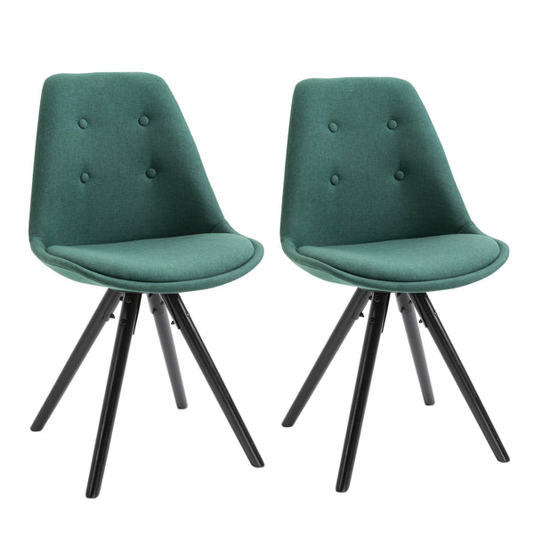 Set 2 Sedie Imbottite 48x56x87 cm in Tessuto Verdi prezzo