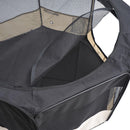 Box per Animali Domestici Pieghevole Nero e Crema 114x48x58 cm 