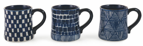 Set 3 Tazze in Gres Villa d'Este Home Tivoli Masai Blu Mug Alto online