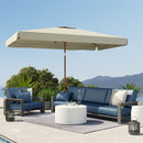Ombrellone da Giardino e da Esterno Inclinabile 2x3 m in Poliestere UV 50+ Beige      