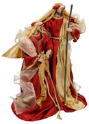 Natività 3 Personaggi H57 cm in Tessuto Rosso e Oro