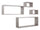 Set 3 Mensole Cubo da Parete Quadrato e Rettangolare in Fibra di Legno Merlino Rovere Grigio New