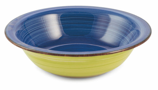Set 6 Piatti Fondi Ø21,5x5,5 cm in Gres Villa d'Este Home Tivoli Baita Verde e Blu sconto