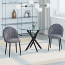 Set 2 Sedie Imbottite 50x54x79 cm in Velluto  Grigio