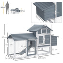 Pollaio Casetta per Galline Ovaiole 151,5x54x87cm in Legno Grigio Scuro      
